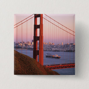 Bóton Quadrado 5.08cm Ponte Golden Gate; São Francisco; Califórnia;