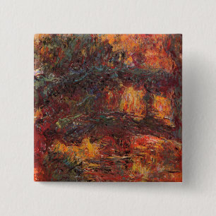 Bóton Quadrado 5.08cm Ponte Japonesa - Claude Monet - c1920