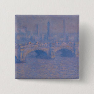 Bóton Quadrado 5.08cm Ponte Waterloo de Claude Monet