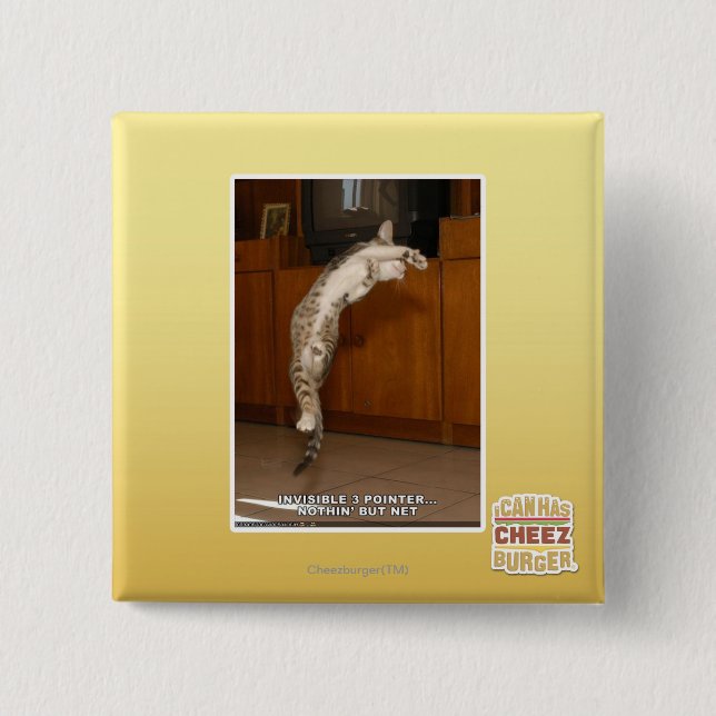 Bóton Quadrado 5.08cm Ponteiro 3 invisível (Frente)