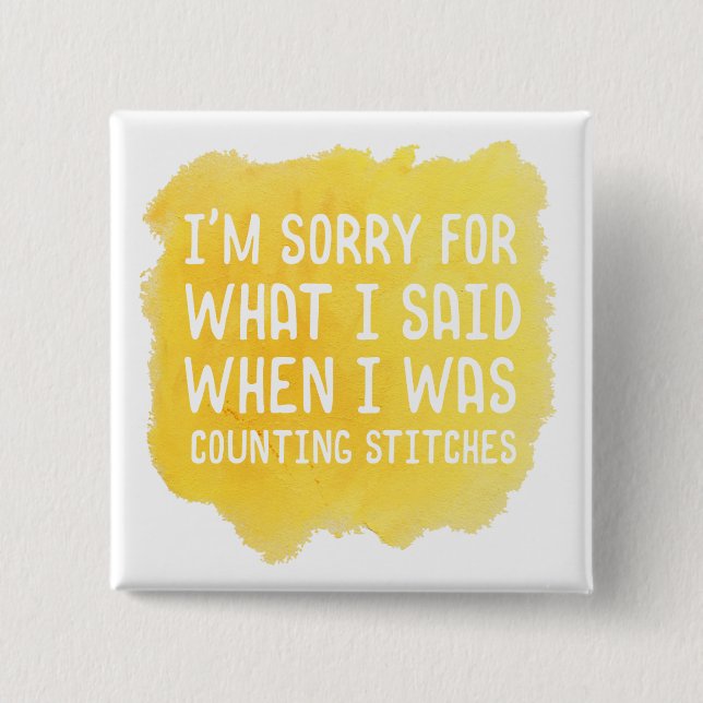 Bóton Quadrado 5.08cm Ponto de Crochet engraçado (Frente)