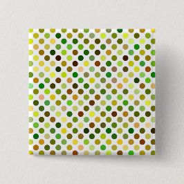 Bóton Quadrado 5.08cm Pontos Amarelos e Verde