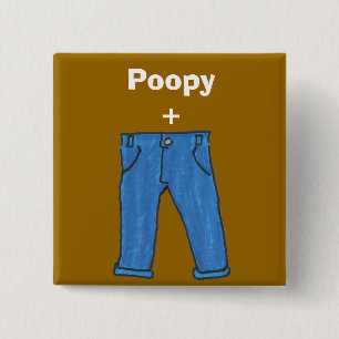 Bóton Quadrado 5.08cm Poopy arfa o botão