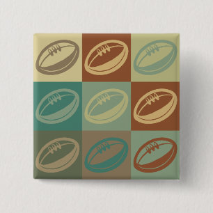Bóton Quadrado 5.08cm Pop art do rugby