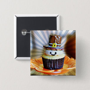 Bóton Quadrado 5.08cm Pop Art Pilgrim Cupcakes
