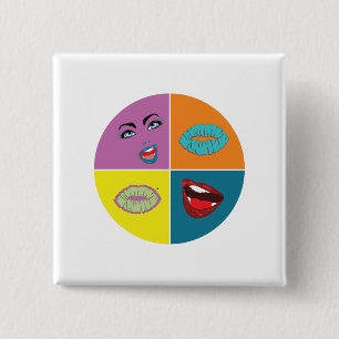 Bóton Quadrado 5.08cm Pop de arte anos 80