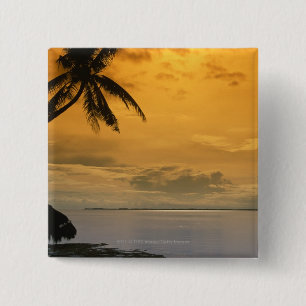 Bóton Quadrado 5.08cm Por do sol da praia