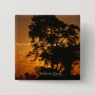 Bóton Quadrado 5.08cm Por do sol do savana