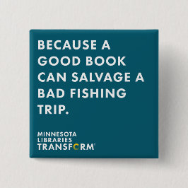 Bóton Quadrado 5.08cm Porque pescando o botão