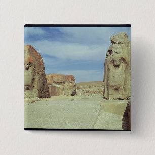 Bóton Quadrado 5.08cm Porta da esfinge, 1450-1200 BC