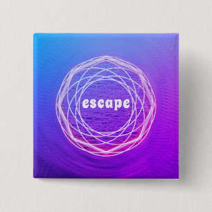 Bóton Quadrado 5.08cm Portal de escape em rosa, roxo e azul