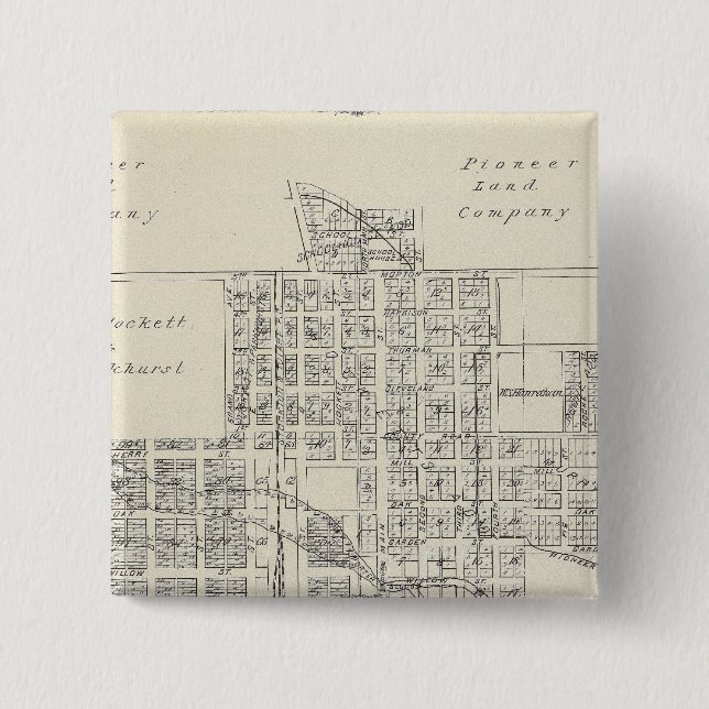 Bóton Quadrado 5.08cm Porterville (Frente)