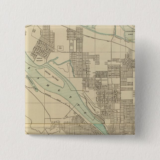 Bóton Quadrado 5.08cm Portland, Ou (Frente)