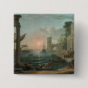 Bóton Quadrado 5.08cm Porto com o embarque