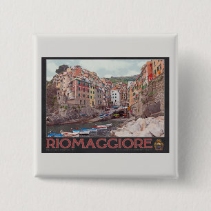 Bóton Quadrado 5.08cm Porto de Riomaggiore (preto)