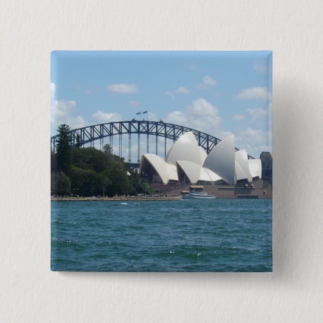 Bóton Quadrado 5.08cm porto de sydney (Frente)