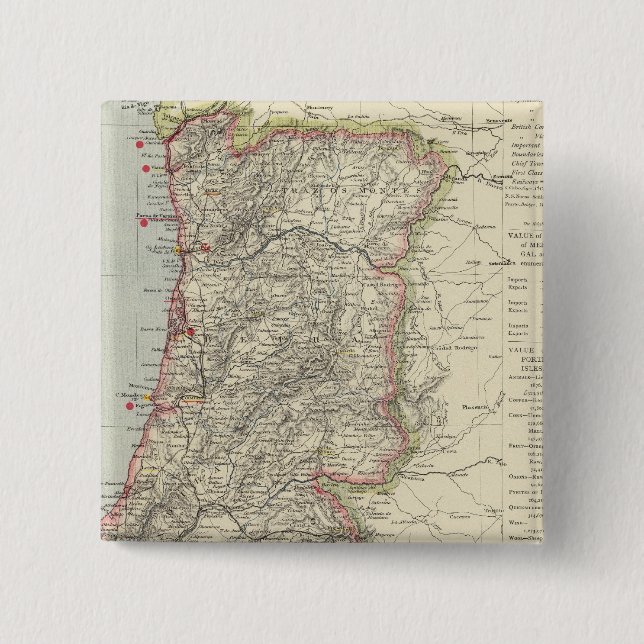 Bóton Quadrado 5.08cm Portugal 5 (Frente)