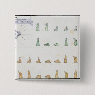 Bóton Quadrado 5.08cm Posições diferentes do corpo durante a oração 