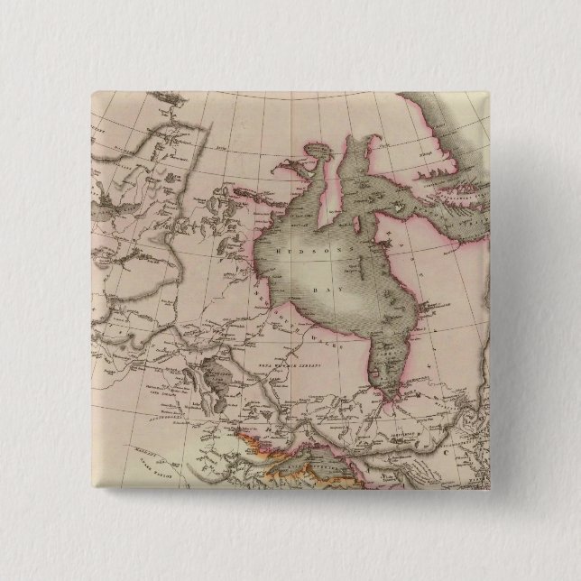 Bóton Quadrado 5.08cm Posse britânica na América do Norte (Frente)