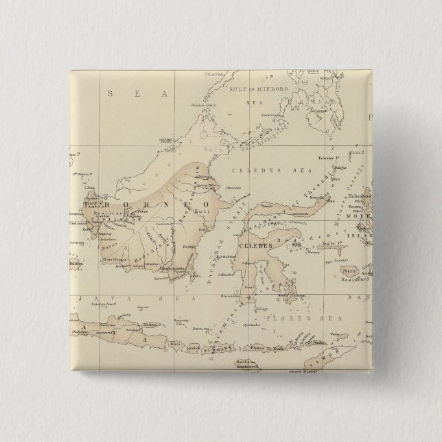 Bóton Quadrado 5.08cm Posse holandesa no Arquipélago indiano (Frente)