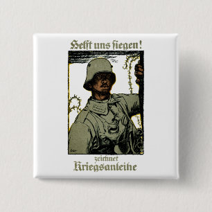 Bóton Quadrado 5.08cm Poster alemão da ligação de guerra de WWI