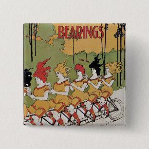Bóton Quadrado 5.08cm Poster de Bicicleta de Mancal