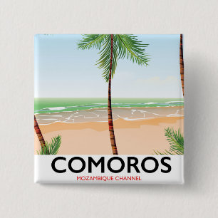 Bóton Quadrado 5.08cm Poster de férias na ilha das Comores.