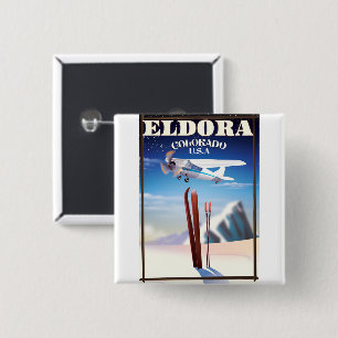Bóton Quadrado 5.08cm Poster de viagens Eldora Colorado.