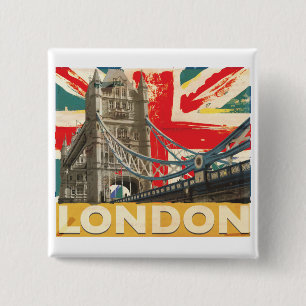 Bóton Quadrado 5.08cm Poster de Vintage London