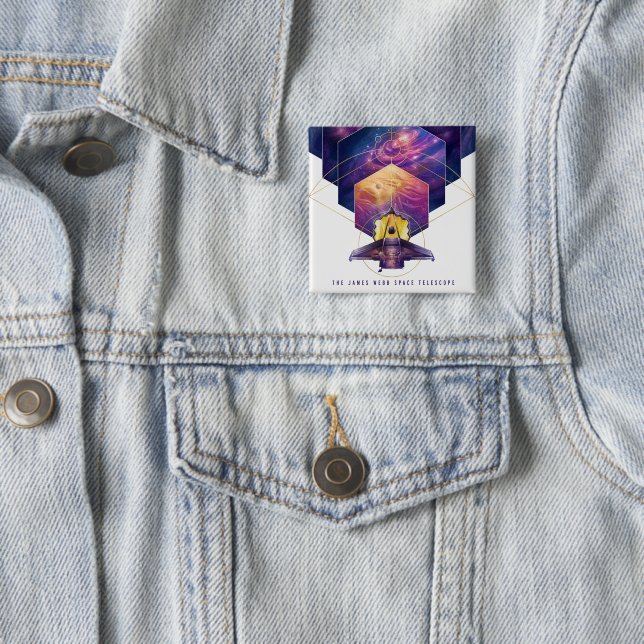 Bóton Quadrado 5.08cm Poster do Telescópio Espacial James Webb. (In Situ)