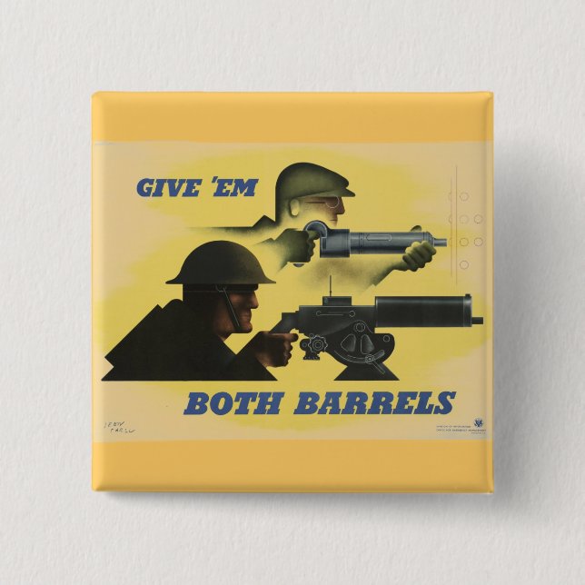 Bóton Quadrado 5.08cm Poster Patriótico WII (Frente)