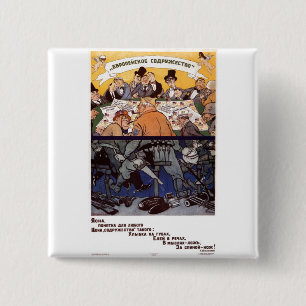Bóton Quadrado 5.08cm Posters da propaganda de União Soviética da guer