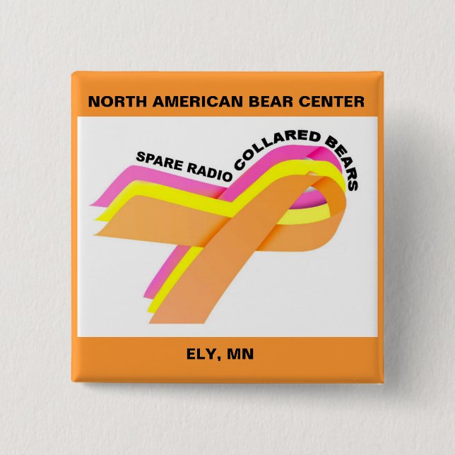 Bóton Quadrado 5.08cm Poupe os ursos colocados um colar! Botão (Frente)