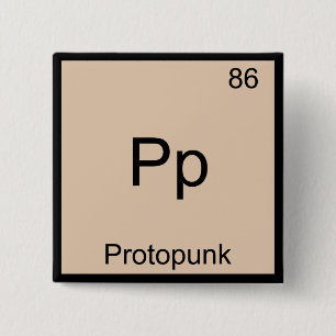 Bóton Quadrado 5.08cm Pp - Símbolo De Elemento De Química Engraçado De P