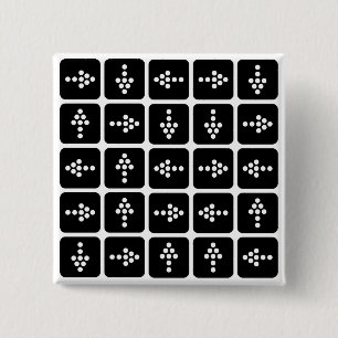 Bóton Quadrado 5.08cm Praça de seta LED