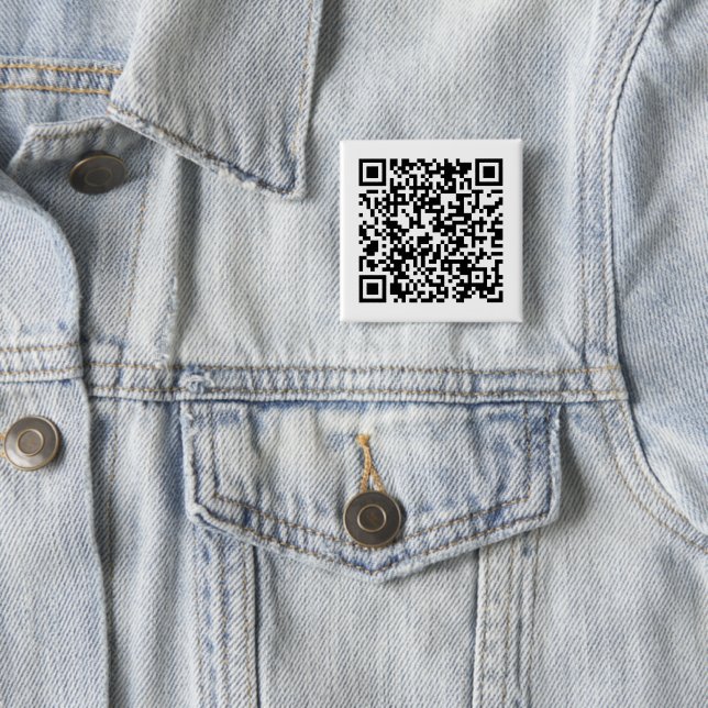 Bóton Quadrado 5.08cm Praça de URL Personalizada de Código QR Personaliz (In Situ)