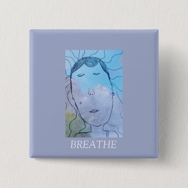 Bóton Quadrado 5.08cm Praça do Botão do Céu Azul (Frente)