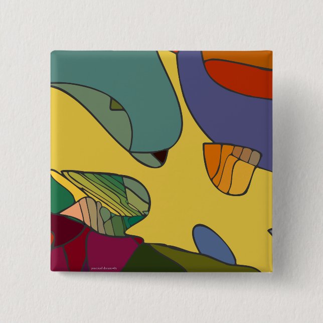 Bóton Quadrado 5.08cm 'practical dream #83 - 2" Square Button (Frente)