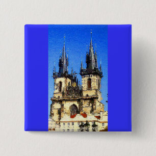 Bóton Quadrado 5.08cm Prague Castle
