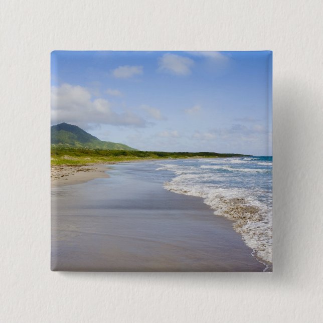 Bóton Quadrado 5.08cm Praia de Windward, Nevis (Frente)