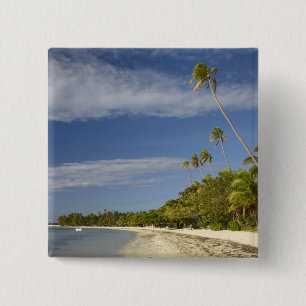Bóton Quadrado 5.08cm Praia e palmeiras, estância de Plantation Island