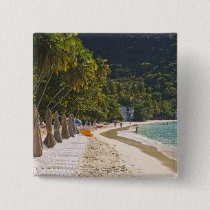 Bóton Quadrado 5.08cm Praia em Cane Garden Bay, Ilha de Tortola
