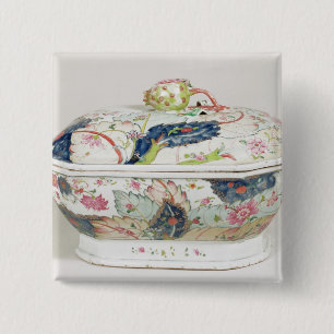 Bóton Quadrado 5.08cm Prato de porcelana, século XVIII