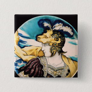 Bóton Quadrado 5.08cm Prato de Sevres, após Giulio Romano