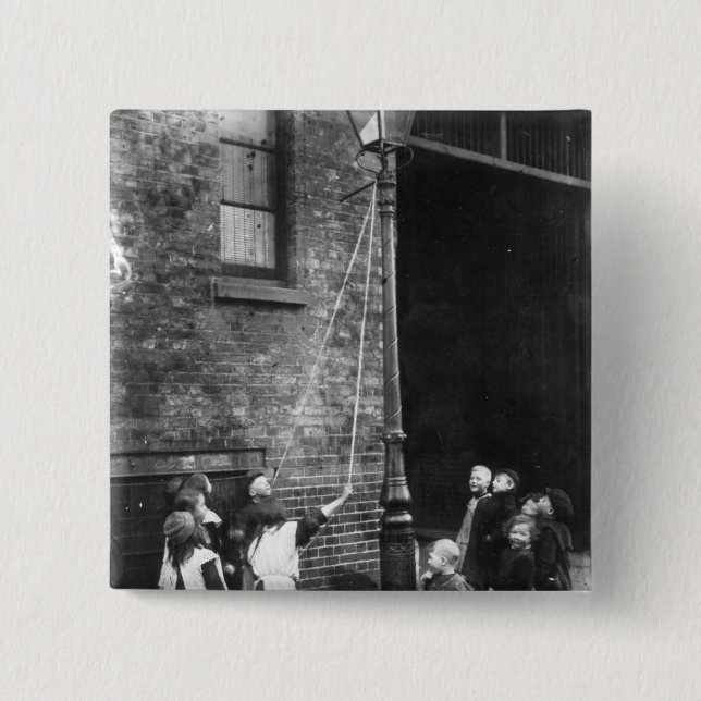 Bóton Quadrado 5.08cm Precários de Londres, c.1900 (Frente)