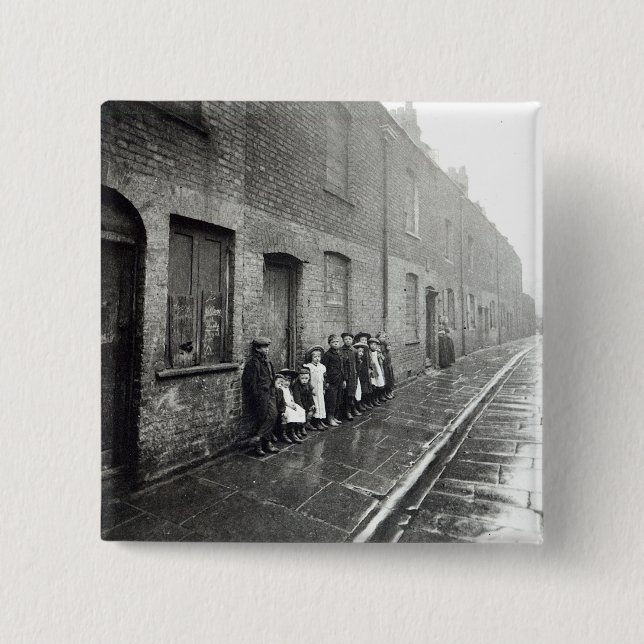 Bóton Quadrado 5.08cm Precários de Londres, c.1900 (Frente)