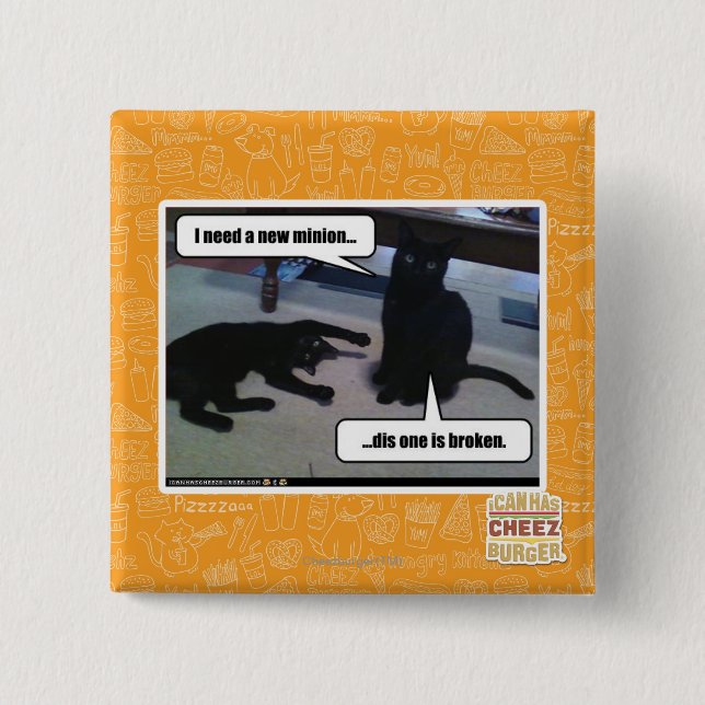 Bóton Quadrado 5.08cm Preciso de um novo minion (Frente)