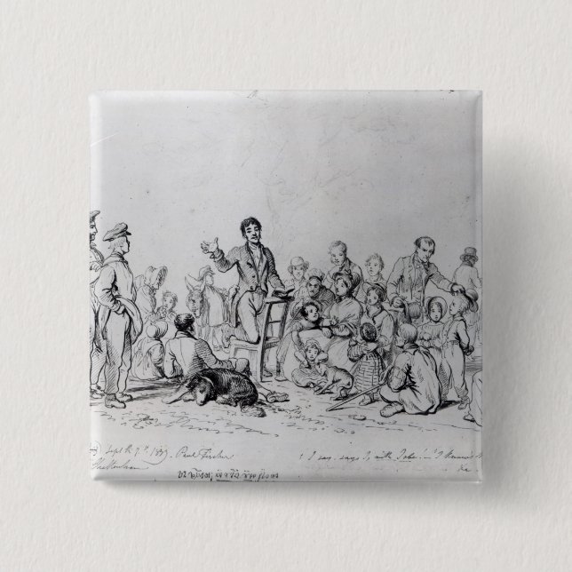 Bóton Quadrado 5.08cm Pregador de The Field, 1837 (Frente)