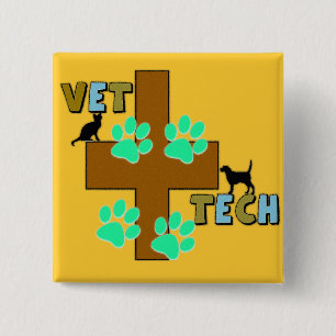 Bóton Quadrado 5.08cm Presente da tecnologia do veterinário
