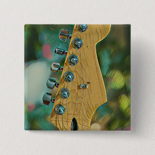 Bóton Quadrado 5.08cm presente de aniversário guitarrista
